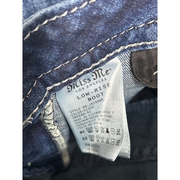 Miss Me Womens Low Rise Bootcut Jeans Embellished Bull Skull Pockets Size 26 - Picture 7 of 8
